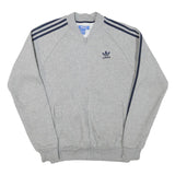 ADIDAS Mens Grey & Navy Casual Zip Jacket M Cotton Blend Plain Lightweight