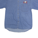 ASHCITY Mens Blue Cotton Shirt M Funtastic Summer Festival Vintage 1998