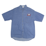 ASHCITY Mens Blue Cotton Shirt M Funtastic Summer Festival Vintage 1998
