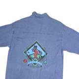 ASHCITY Mens Blue Cotton Shirt M Funtastic Summer Festival Vintage 1998