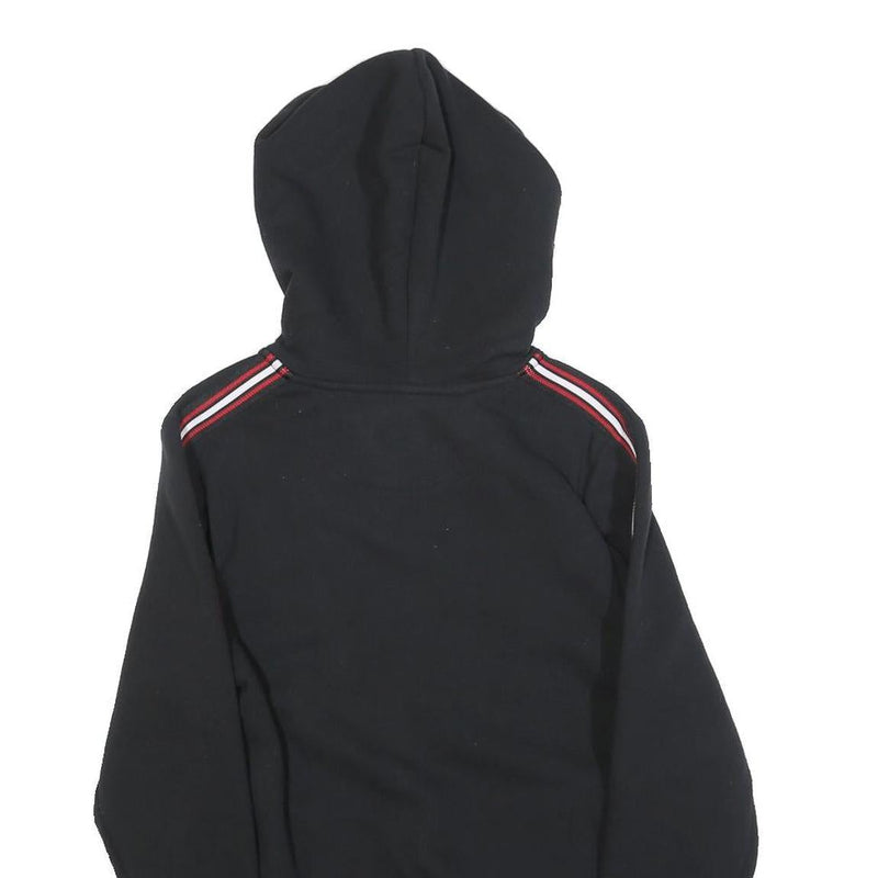 NFND Mens Black Zip Up Hoodie XS Gold Logo Striped Sleeve Cotton Blend