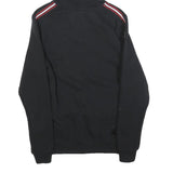 NFND Mens Black Zip Up Hoodie XS Gold Logo Striped Sleeve Cotton Blend