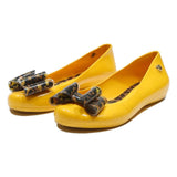 MELISSA Womens Ballet Flats Yellow Synthetic UK 4 Bow Detail Casual Shoes