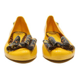 MELISSA Womens Ballet Flats Yellow Synthetic UK 4 Bow Detail Casual Shoes