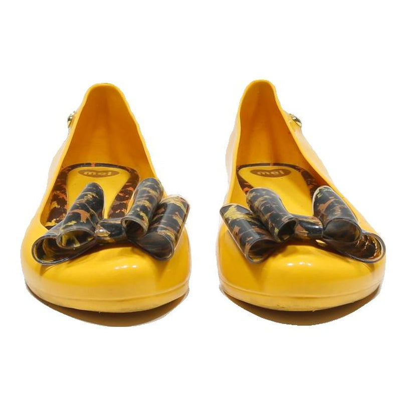 MELISSA Womens Ballet Flats Yellow Synthetic UK 4 Bow Detail Casual Shoes