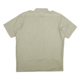WEDER MEIER Mens Beige Short Sleeve Shirt XL Button-Up Casual Polyester Blend