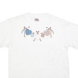 ONEITA Womens White Graphic T-Shirt XL Short Sleeve Crew Neck Hearts Print