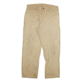 DICKIES Mens Regular Fit Beige Denim Jeans W34 L29 Workwear Durable Zip Closure