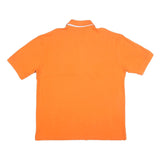 TOMMY HILFIGER Mens Orange Red & White Stripe Short Sleeve Polo Shirt XL Cotton