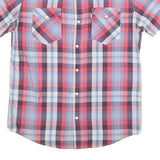 LEVI'S Mens Blue & Red Check Shirt S Short Sleeve Button Casual Cotton Blend