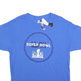 STARTER Mens Blue Super Bowl Graphic T-Shirt L Short Sleeve Crew Neck NFL
