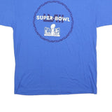 STARTER Mens Blue Super Bowl Graphic T-Shirt L Short Sleeve Crew Neck NFL