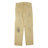 CARHARTT Mens Cotton Blend Beige Regular Straight Trousers W33 L34 Relaxed Fit