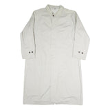 Mens White Button Front Long Sleeve Polyester Blend Jacket L Plain Stylish