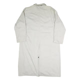 Mens White Button Front Long Sleeve Polyester Blend Jacket L Plain Stylish