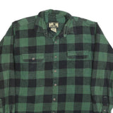 FIELD & STREAM Mens Green & Black Check Flannel Shirt 2XL Casual Cotton Blend