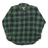 FIELD & STREAM Mens Green & Black Check Flannel Shirt 2XL Casual Cotton Blend