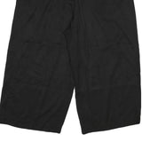 Womens Black Regular Fit Cotton Blend Zip Closure Trousers W40 L23 Relaxed Style