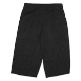 Womens Black Regular Fit Cotton Blend Zip Closure Trousers W40 L23 Relaxed Style