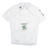 LE COQ SPORTIF Mens White Tour De France Cycling Jersey L Short Sleeve Zip