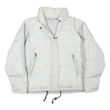 SERGIO TACCHINI Womens White Quilted Jacket L Polyester Blend Zip Casual