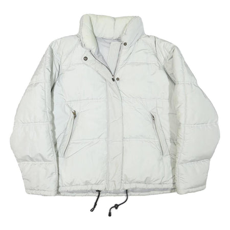 SERGIO TACCHINI Womens White Quilted Jacket L Polyester Blend Zip Casual