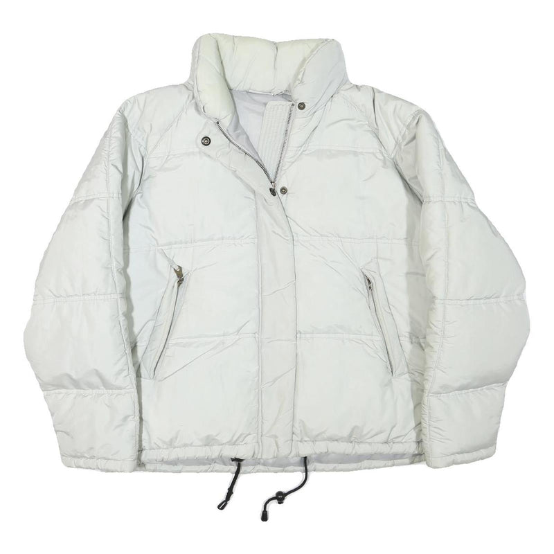 SERGIO TACCHINI Womens White Quilted Jacket L Polyester Blend Zip Casual