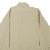 ELLECO REGULATION Mens Beige Shirt L Long Sleeve Button Polyester Blend Classic