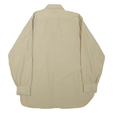 ELLECO REGULATION Mens Beige Shirt L Long Sleeve Button Polyester Blend Classic