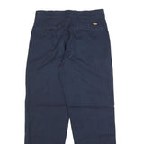 DICKIES Mens Relaxed Navy Blue Cotton Blend Relaxed Straight Leg Trousers W32