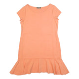 LAUREN RALPH LAUREN Womens Peach Bodycon Viscose Blend Plain Short Sleeve Mini