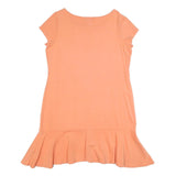 LAUREN RALPH LAUREN Womens Peach Bodycon Viscose Blend Plain Short Sleeve Mini