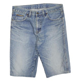 WRANGLER Womens Shorts Blue Denim L W36 Classic Cotton Blend Casual Summer