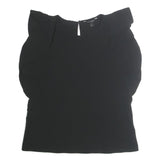 BANANA REPUBLIC Womens Black Basic Puff Sleeve Crew Neck Top S Polyester