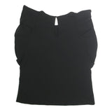 BANANA REPUBLIC Womens Black Basic Puff Sleeve Crew Neck Top S Polyester