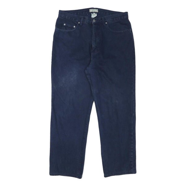 GUESS Mens Regular Blue Denim Jeans W34 L27 Classic Cotton Blend Zip