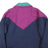 SEQUENCE Womens Purple & Green Blue Colourblock Zip Jacket L Polyester Blend