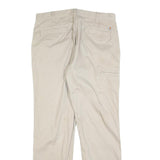 CARHARTT Mens Beige Regular Fit Straight Leg Trousers W36 L32 Cotton Blend Zip