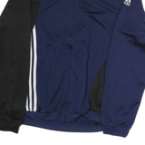 ADIDAS Mens Blue & Black Track Jacket M Polyester Zip Logo