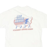 Mens White Race Across America Graphic T-Shirt S Short Sleeve Crew Neck Vintage