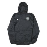 NIKE Mens Black Sports Logo Zip Jacket M Polyester Blend Lightweight Hooded