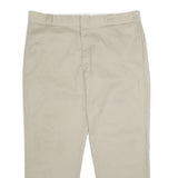 DICKIES Mens Classic Beige Workwear Trousers W40 L30 Zip Closure Casual