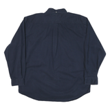 TOMMY HILFIGER Mens Navy Plain Shirt XL Button Collar Cotton Blend Classic Fit