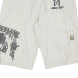 BLEND Mens Shorts Beige Casual Cargo Graphic Print L W34 Summer Style