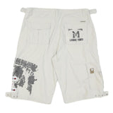 BLEND Mens Shorts Beige Casual Cargo Graphic Print L W34 Summer Style