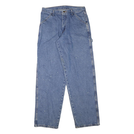 RUSTLER Mens Relaxed Blue Denim Light W31 L33 Casual Workwear Zip Closure