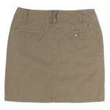 TOMMY JEANS Womens Beige Cotton Blend Straight Knee Length Skirt M Casual
