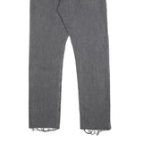 LEVI'S 501 Womens Jeans Grey Regular Straight Denim Light W31 L32 Frayed Hem
