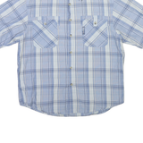 COLUMBIA Mens Blue & White Check Shirt S Cotton Blend Casual Summer Lightweight