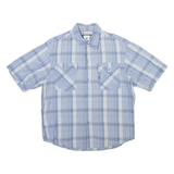 COLUMBIA Mens Blue & White Check Shirt S Cotton Blend Casual Summer Lightweight